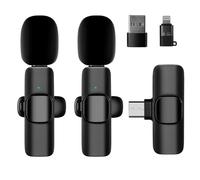 FANKEELY Wireless Lavalier Microphone for iPhone 15 Pro Max iOS & Android, 20m Range, 10-Hour Battery, Noise Cancellation Wireless Microphone for PC, iPhone, Vlog, Livestreaming, Outdoor Scenes
