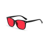 FANKIE Red Lens Sleep Glasses, Blue Light Blocking Glasses - Reduce Eye Pressure & Strong Light Stimulation Improve Sleep for Men Women (Black Frame)