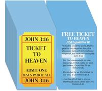 Fankya 240pcs Gospel Tracts Plan of Salvation Cards Pocket Holy Prayer Cards Bible Tracts Inspirational Mini Bibles Christian Tracts for Evangelism Church Gifts (Ticket to Heaven)