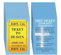 Fankya 240pcs Gospel Tracts Romans Road Salvation Religious Christian Tract Serenity Catholic Prayer Pocket Jesus Scripture Bible Verse Cards for Evangelism Church Easter (Ticket to Heaven)