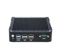 Fanless Mini PC Intel Pentium J3710 Linux Ubuntu 24.04 8GB RAM 128GB SSD Dual-HDMI DisplayPort Dual-LAN WIFI Bluetooth Silent Aluminium Case