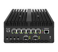 Fanless Mini PC U7-155H with 2*DDR5/2*M.2 Nvme,Desktop Computer 6*i226 2.5G LAN,Intel82599ES 2 * 10G SFP+SIM Slot,4K Triple Display,WiFi,Micro Router Appliance,AES-NI,OPNsense,32G RAM 1T SSD
