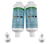 FANLIDE Bidet water filter system, 2 Filters + 2 Adapter, Compatible with 1/2'' 1/4'' 3/8'' Bidet hose, Reduces Chlorine and Sediment, NSF Certified
