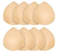 FANMAOUS 4 Pairs Bra Pad Insert,Removable Sport Bra Cup Triangle Breathable & Reusable Bra Pad for Yoga Bra,Swimsuits,Bikini, 4 Pairs Beige D/E, A/B/C/D