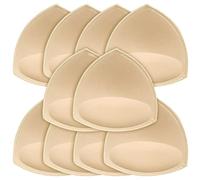 FANMAOUS 5 pairs Women's Triangle Bra Pads Inserts Removable Push Up Sports Bra Cups Replacements For Bikini Top Swimsuit, 5 Pairs Beige C/D, X-Large