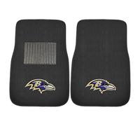 FANMATS 10336 NFL - Baltimore Ravens 2-pc Embroidered Car Mat Set | Black | 17"x25.5" | Raven Head Primary Logo