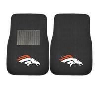 FANMATS 10348 Denver Broncos 2-Piece Embroidered Team Logo Car Mat Set, Front Row Automotive Floor Mats