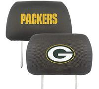 FANMATS 12498 Green Bay Packers Embroidered Head Rest Cover Set - 2 Pieces