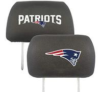 FANMATS 12506 New England Patriots Embroidered Head Rest Cover Set - 2 Pieces