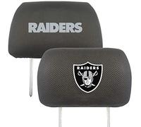 FANMATS 12510 Las Vegas Raiders Embroidered Head Rest Cover Set - 2 Pieces