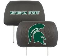 FANMATS 12583 Michigan State Spartans Embroidered Head Rest Cover Set - 2 Pieces