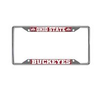 FANMATS 14871 NCAA Ohio State University Buckeyes Chrome License Plate Frame, 6.25"x12.25"