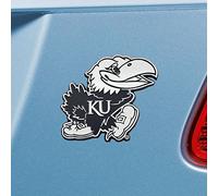 FANMATS 14908 NCAA University of Kansas Jayhawks Chrome Team Emblem, 2.8"x3.2"