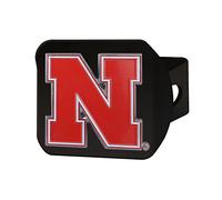 FANMATS 22750 Nebraska Cornhuskers Black Metal Hitch Cover - 3D Color Emblem