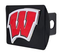 FANMATS 22854 Wisconsin Badgers Black Metal Hitch Cover - 3D Color Emblem