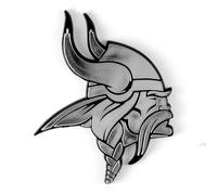 FANMATS 60274 NFL - Minnesota Vikings Molded Chrome Emblem | Chrome | 3.25” x 3.25 | Viking Head Primary Logo