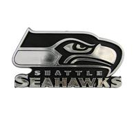 FANMATS 60284 NFL - Seattle Seahawks Molded Chrome Emblem | Chrome | 3.25” x 3.25 | Seahawk Head Primary Logo & Wordmark
