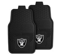 FANMATS 8774 Las Vegas Raiders 2-Piece Heavy Duty Vinyl Car Mat Set, Front Row Floor Mats, All Weather Protection, Universal Fit, Deep Resevoir Design