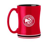 FANMATS NBA Atlanta Hawks 14 oz Relief Coffee Mug - 14 Fluid Ounces | Ceramic | Sculpted 3D Logo | Team Color | Great Gift