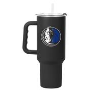 FANMATS NBA Dallas Mavericks 40 oz Stainless Steel Handled Tumbler - Durable Powder Coat Finish - Fits Most Cup Holders, Officially Licensed NBA Cup - Comes With Straw