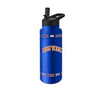 FANMATS NBA New York Knicks City Edition 34 oz Quencher Bottle - All-Over City Edition Design, Double-Wall Insulated to Keep Drinks Cold for Hours, Leak-Proof Lid, Built-In Straw