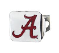 FANMATS NCAA Alabama Crimson Tide Hitch Cover with Color Emblemchrome Hitch Cover with Color Emblem, Chrome, One Size