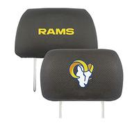 FANMATS NFL Los Angeles Rams Auto Headrest Covers, Team Colors, One Size