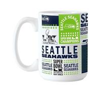 FANMATS NFL Seattle Seahawks Super Bowl 60 Champions 15 oz Ceramic Coffee Mug | 15 oz Ceramic Coffee Mug, Super Bowl 60 Roster Design