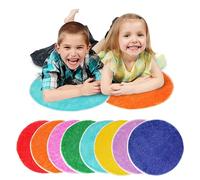 Fanme 6-Piece Kids Carpet Circle Seats, 16 Inch Round, Soft Colorful Classroom Mat for Kids, School, Home, Play Areas