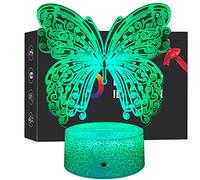 FANMIN Butterfly Lamp Butterfly Night Light for Kids with Remote Touch 7 Colors + 16 Colors Changing Kids Room Decor 3D Optical Illusion Kids Lamp As a Gift Ideas for Kids Girls Wife Women