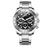 FANMIS Classics Business Analog Watch Big Face Quartz Luminous Waterproof Analog Quartz Stainless Steel Watch Elegant Gift Watch for Men, Silver Black, Quartz Watches