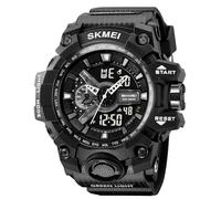 FANMIS Men’s Sport Watch Waterproof Military Tactical Watch with LED Backlight, Stopwatch, Alarm, Countdown -Big Face Outdoor Wristwatch for Hiking & Adventure, Black Black