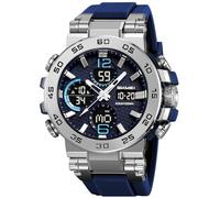FANMIS Mens Analog Digital Dual Display Sports Watches Military Multifunctional 50M Waterproof LED Watch with Alarm Stopwatch Backlight 12H/24H Outdoor Running Swimming, Z Blue