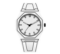 FANMIS Men's Anime-Inspired Watch Fashion Sketch Watch Minimalist Creative Wormhole Design Watch Stylish and Durable Timepiece for Men's Sports Watch, A White