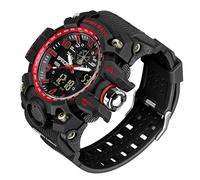 FANMIS Mens Fashion Military Multifunction Digital Watches 50M Water Resistant Electronic LED Backlight Sports Watch Unisex Outdoor Sport Watch, Y Red, Digital