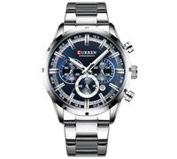 FANMIS Mens Luxury Watches Business Chronograph Dress Waterproof Stainless Steel Analog Quartz Wrist Watch, B Silver, Quartz Watch,Chronograph