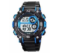 FANMIS Mens Military Multifunction Digital LED Watch Electronic Waterproof Alarm Quartz Sports Watch, X Blue, Minimalist