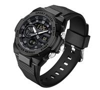 FANMIS Mens Military Multifunction Digital LED Watch Electronic Waterproof Alarm Quartz Sports Watch, Z Black black, Minimalist