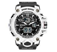 FANMIS Mens Military Multifunction Digital Watches 50M Water Resistant Electronic 7 Color LED Backlight Black Sports Watch, Green, Digital