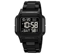 FANMIS Men's Military Sports Watch Multi-Functional Digital Square Face Electronics Watches LED Back Light Waterproof Watch Student Outdoor Electronic Watch, Black Black