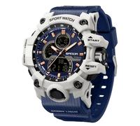 FANMIS Men's Solar Powered Casual Quartz Watch Digital & Analog Multifunctional Sports Watch Blue