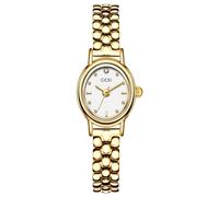 FANMIS Vintage Small Golden Bracelet Women’s Watches Dainty Minimalism Oval Dress Bangle Watch Easy to Read Waterproof Wristwatch,Adjustable Stainless Steel & Expansion Band, White Steel