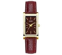 FANMIS Women's Vintage Rectangle Classic Analog Quartz Watch Ultra Thin Leather Strap
