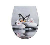 Fanmitrk Duroplast Toilet Seat Soft Close -Quick Release Toilet Lid with Top Fixing,Various Patterns to Choose from (UF819-58)