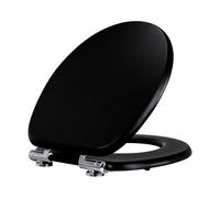 Fanmitrk Natural Solid Wood Toilet Seat- Toilet Seat Bamboo, Soft Close with Metal Hinges,Easy to Install Easy to Clean (bamboo05)