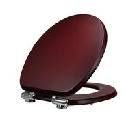 Fanmitrk Natural Solid Wood Toilet Seat- Toilet Seat Bamboo, Soft Close with Metal Hinges,Easy to Install Easy to Clean (bamboo06)