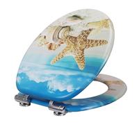 Fanmitrk Wooden Toilet Seat-Durable MDF Toilet Seat Soft Close in Various Patterns (MDF2507-02)