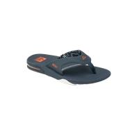 Fanning Flip Flops in Navy & Orange