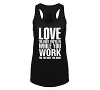 Fannoo Workout Tank Tops for Women-Womens Inspirational Funny Saying Fitness Gym Racerback Sleeveless Shirts - Black - X-Large