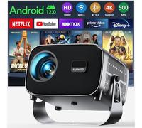 FANNOTTI Smart Projector with WiFi and Bluetooth, Portable Projector 800ANSI Native 1080P, Built-in Applications, Automatic Keystone and Electric Focus Film Projector for Home Theater